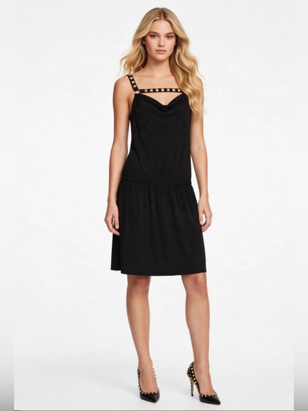 Michael Kors Black Dress with Stud Straps - Picture 1 of 5